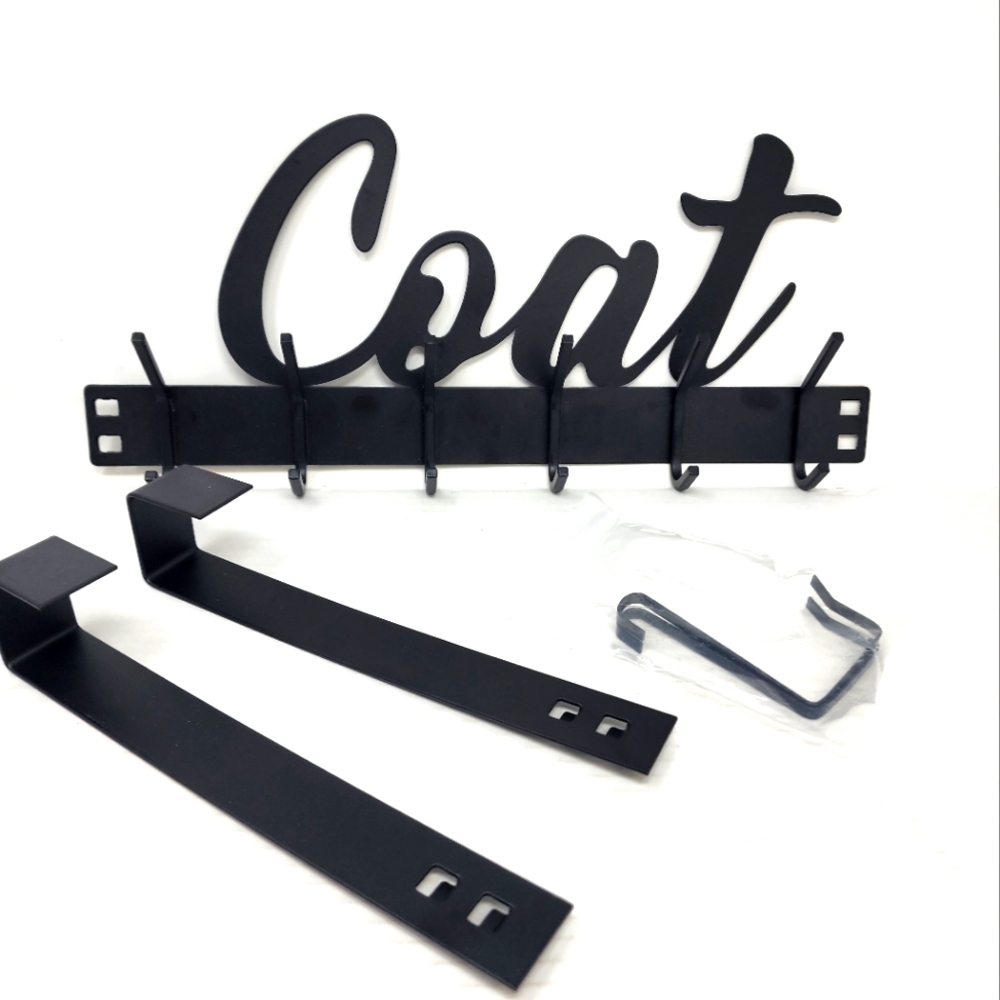 Black Metal‎ Coat Hanger Wall or Door Hanging  New